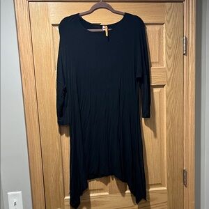 Black Long Sleeve Asymmetric Tunic